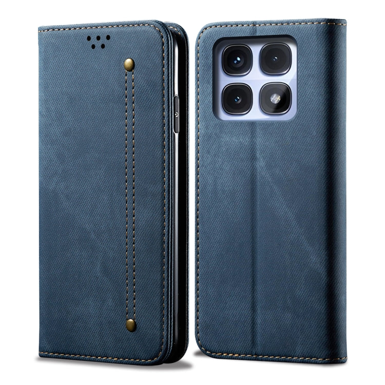 For Redmi K70 Ultra 5G Denim Texture Casual Style Horizontal Flip Leather Case(Blue) - Xiaomi Cases by PMC Jewellery | Online Shopping South Africa | PMC Jewellery | Buy Now Pay Later Mobicred