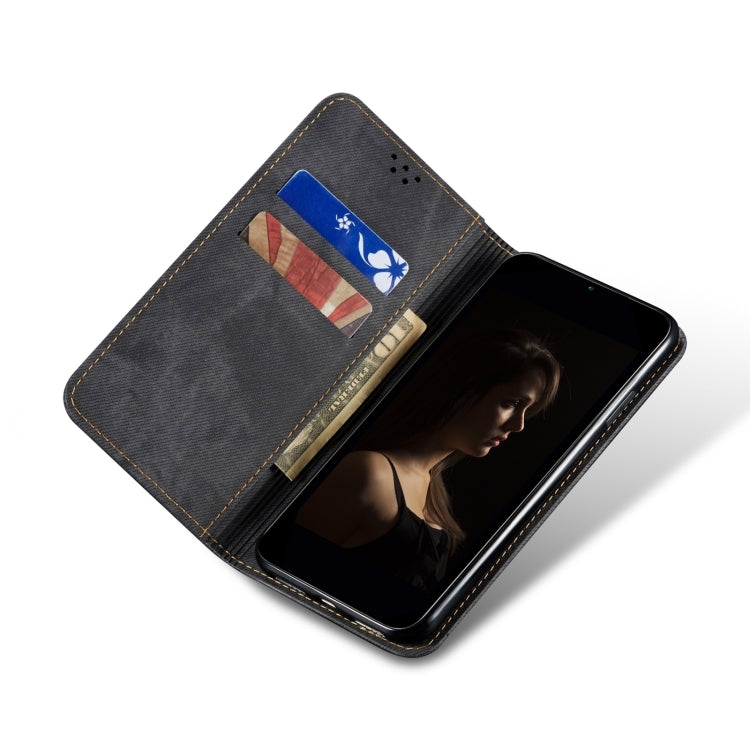 For Redmi K70 Ultra 5G Denim Texture Casual Style Horizontal Flip Leather Case(Black) - Xiaomi Cases by PMC Jewellery | Online Shopping South Africa | PMC Jewellery | Buy Now Pay Later Mobicred