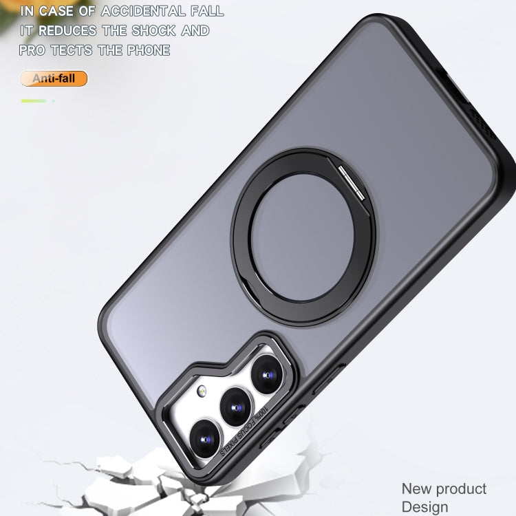 For Samsung Galaxy S24+ 5G Wing Series MagSafe Magnetic Ring Holder Phone Case(Black) - free shipping - PMC Jewellery - Order now!