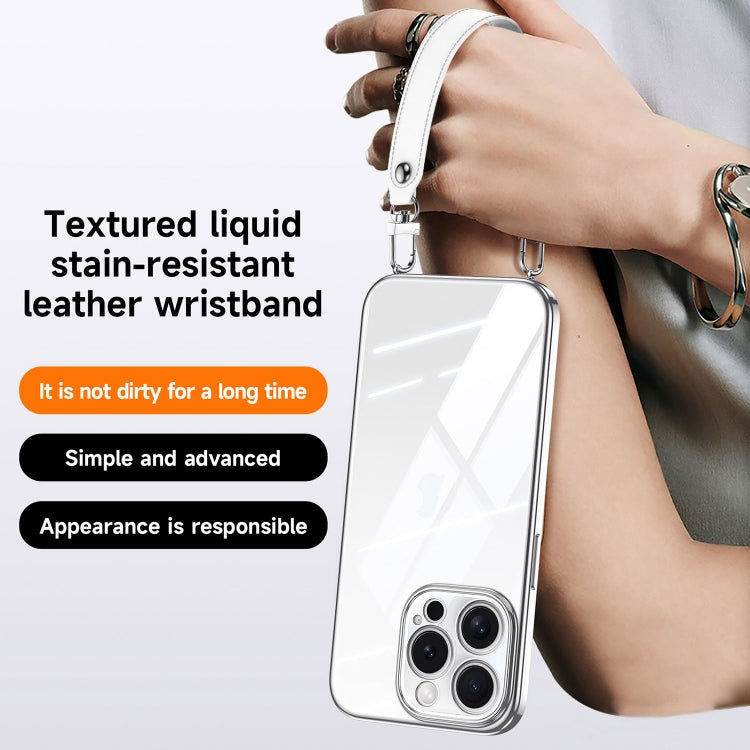 For iPhone 16 Pro SULADA  Electroplated Clear TPU Soft Frame Phone Case with Wrist Strap(Purple) - free shipping - PMC Jewellery - Order now!