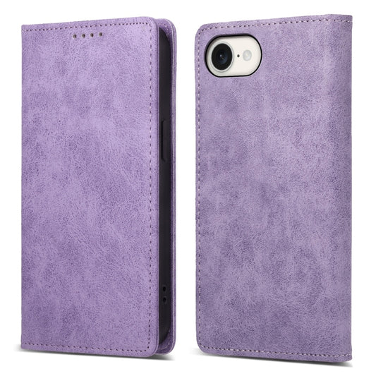 For iPhone 16e Business Solid Color Magnetic RFID Leather Phone Case(Purple) - iPhone 16e Cases by PMC Jewellery | Online Shopping South Africa | PMC Jewellery | Buy Now Pay Later Mobicred