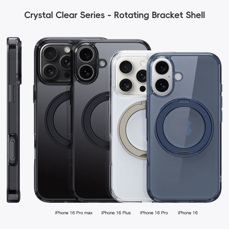 For iPhone 16 Pro Crystal Clear MagSafe Magnetic Holder Phone Case(Transparent Black) - iPhone 16 Pro Cases by PMC Jewellery | Online Shopping South Africa | PMC Jewellery | Buy Now Pay Later Mobicred