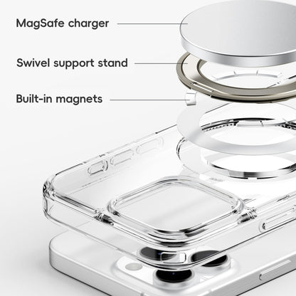 For iPhone 16 Crystal Clear MagSafe Magnetic Holder Phone Case(Transparent) - iPhone 16 Cases by PMC Jewellery | Online Shopping South Africa | PMC Jewellery | Buy Now Pay Later Mobicred