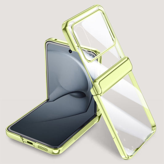 For Huawei nova Flip Integrated Clear Electroplating Spring Hinge Phone Case(Green) - Huawei Cases by PMC Jewellery | Online Shopping South Africa | PMC Jewellery | Buy Now Pay Later Mobicred