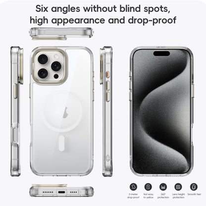 For iPhone 16 Plus Mirror Crystal Clear Lens Holder MagSafe Magnetic Phone Case(Transparent Black) - iPhone 16 Plus Cases by PMC Jewellery | Online Shopping South Africa | PMC Jewellery | Buy Now Pay Later Mobicred