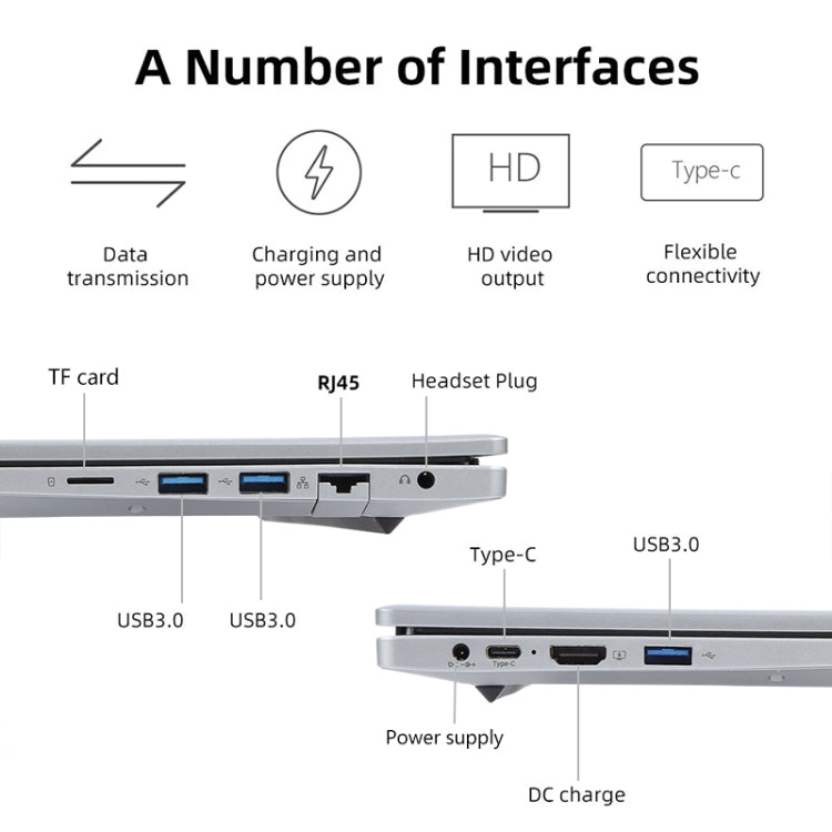 14 inch Windows 11 Laptop, 16GB+512GB, Gen 4th Intel Core i3 CPU, 180 Degree Rotation Axis(Silver) - Others by PMC Jewellery | Online Shopping South Africa | PMC Jewellery | Buy Now Pay Later Mobicred