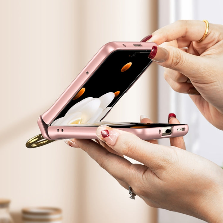 For Honor Magic V Flip GKK Integrated Magnetic Folding Hinge Full Coverage Phone Case with Ring Holder(Silver) - free shipping - PMC Jewellery - Order now!