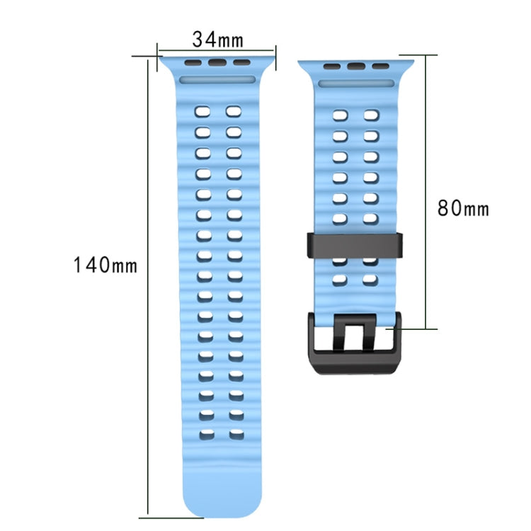 For Apple Watch Ultra 49mm Ocean Dual-Row Hole Silicone Watch Band(Grey) - free shipping - PMc TechLife - Order now!