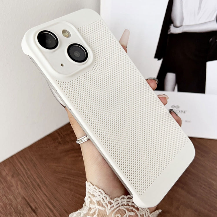 For iPhone 15 Plus Frameless Oil Spray PC Cooling Phone Case(White) - iPhone 15 Plus Cases by PMC Jewellery | Online Shopping South Africa | PMC Jewellery | Buy Now Pay Later Mobicred