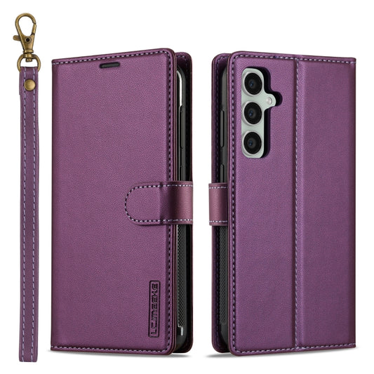 For Samsung Galaxy S24 5G LC.IMEEKE L2 Series Detachable Magsafe PU Phone Case with Lanyard(Purple) - Galaxy S24 5G Cases by LC.IMEEKE | Online Shopping South Africa | PMC Jewellery | Buy Now Pay Later Mobicred