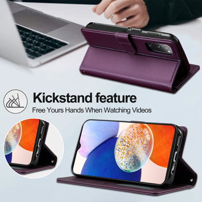 For Samsung Galaxy S20 FE 5G LC.IMEEKE L2 Series Detachable Magsafe PU Phone Case with Lanyard(Purple) - Galaxy Phone Cases by LC.IMEEKE | Online Shopping South Africa | PMC Jewellery | Buy Now Pay Later Mobicred