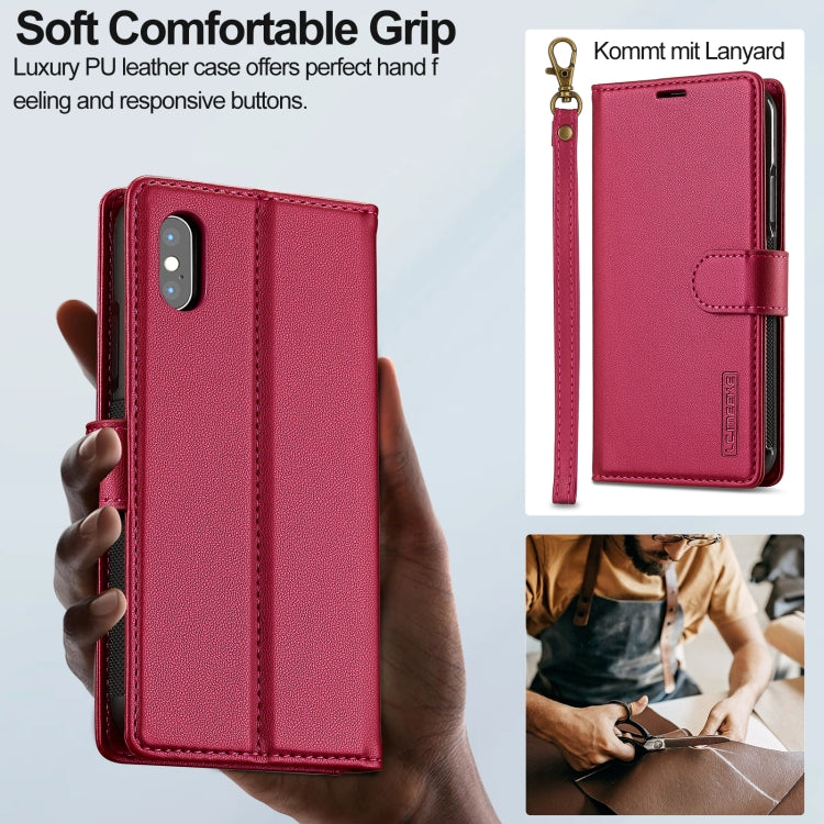 For iPhone X / XS LC.IMEEKE L2 Series Detachable Magsafe PU Phone Case with Lanyard(Red) - More iPhone Cases by LC.IMEEKE | Online Shopping South Africa | PMC Jewellery | Buy Now Pay Later Mobicred