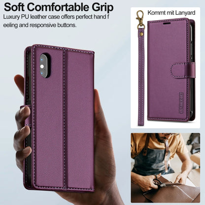 For iPhone XR LC.IMEEKE L2 Series Detachable Magsafe PU Phone Case with Lanyard(Purple) - More iPhone Cases by LC.IMEEKE | Online Shopping South Africa | PMC Jewellery | Buy Now Pay Later Mobicred