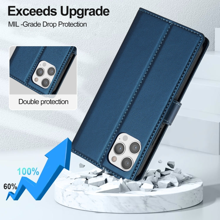 For iPhone 12 Pro Max LC.IMEEKE L2 Series Detachable Magsafe PU Phone Case with Lanyard(Blue) - iPhone 12 Pro Max Cases by LC.IMEEKE | Online Shopping South Africa | PMC Jewellery | Buy Now Pay Later Mobicred