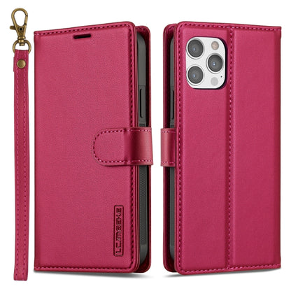 For iPhone 12 Pro Max LC.IMEEKE L2 Series Detachable Magsafe PU Phone Case with Lanyard(Red) - iPhone 12 Pro Max Cases by LC.IMEEKE | Online Shopping South Africa | PMC Jewellery | Buy Now Pay Later Mobicred