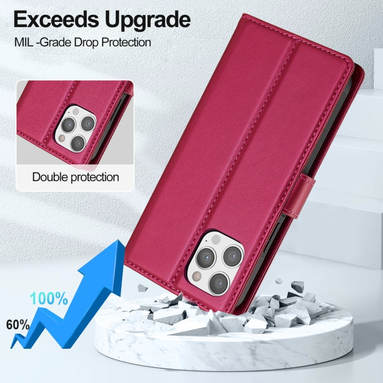 For iPhone 12 Pro Max LC.IMEEKE L2 Series Detachable Magsafe PU Phone Case with Lanyard(Red) - iPhone 12 Pro Max Cases by LC.IMEEKE | Online Shopping South Africa | PMC Jewellery | Buy Now Pay Later Mobicred