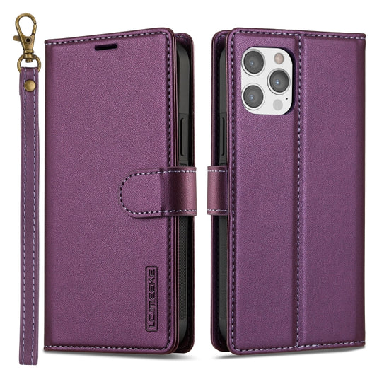 For iPhone 14 Pro Max LC.IMEEKE L2 Series Detachable Magsafe PU Phone Case with Lanyard(Purple) - iPhone 14 Pro Max Cases by LC.IMEEKE | Online Shopping South Africa | PMC Jewellery | Buy Now Pay Later Mobicred