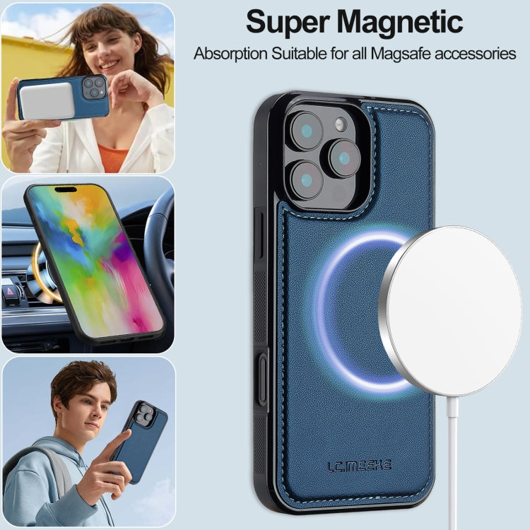 For iPhone 16 Pro LC.IMEEKE L2 Series Detachable Magsafe PU Phone Case with Lanyard(Blue) - iPhone 16 Pro Cases by LC.IMEEKE | Online Shopping South Africa | PMC Jewellery | Buy Now Pay Later Mobicred