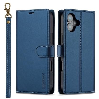 For iPhone 16 LC.IMEEKE L2 Series Detachable Magsafe PU Phone Case with Lanyard(Blue) - iPhone 16 Cases by LC.IMEEKE | Online Shopping South Africa | PMC Jewellery | Buy Now Pay Later Mobicred