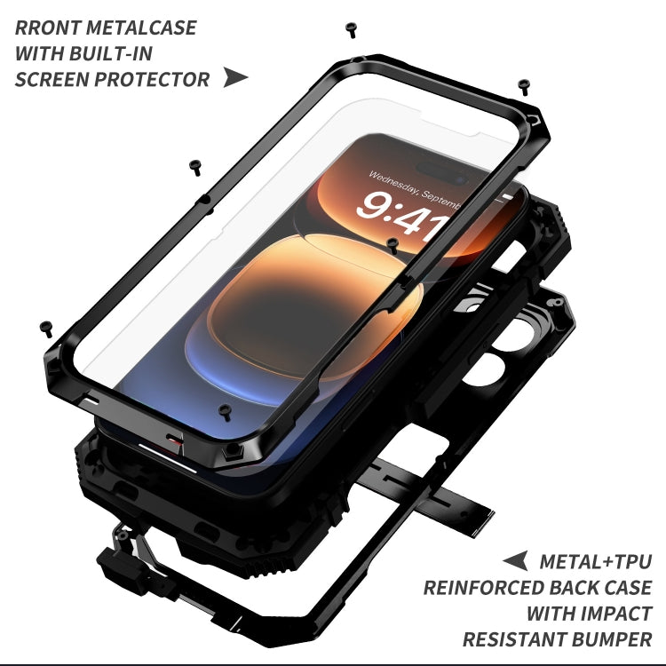 For iPhone 16 Pro R-JUST Life Water-resistant Dustproof Shockproof Phone Case(Black) - iPhone 16 Pro Cases by R-JUST | Online Shopping South Africa | PMC Jewellery | Buy Now Pay Later Mobicred