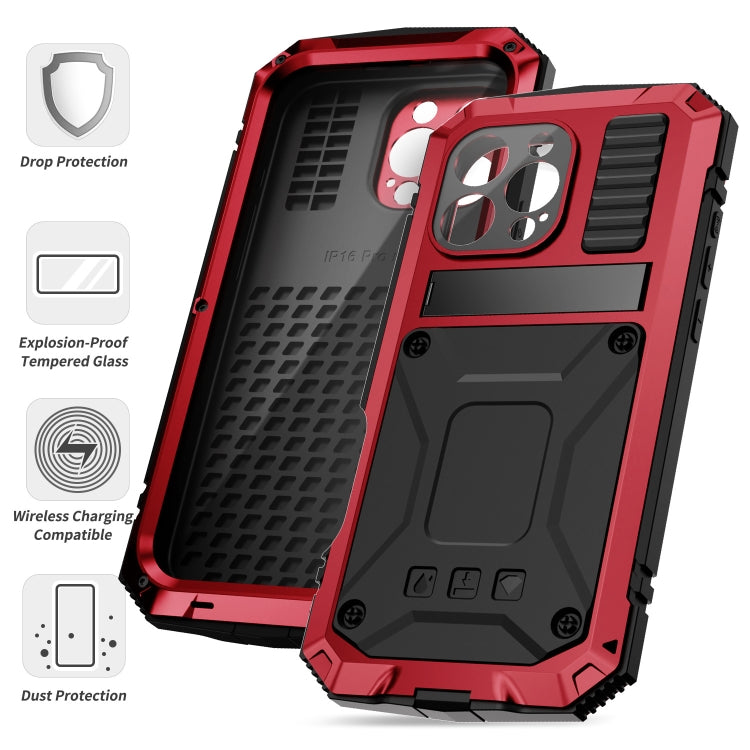 For iPhone 16 Pro R-JUST Life Water-resistant Dustproof Shockproof Phone Case(Red) - free shipping - PMC Jewellery - Order now!