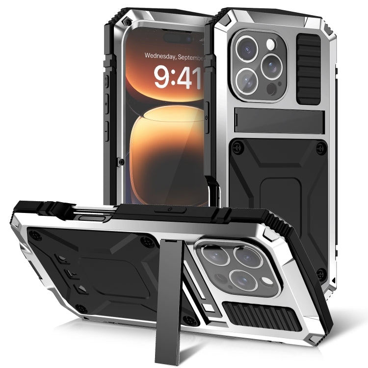 For iPhone 16 Pro R-JUST Life Water-resistant Dustproof Shockproof Phone Case(Silver) - iPhone 16 Pro Cases by R-JUST | Online Shopping South Africa | PMC Jewellery | Buy Now Pay Later Mobicred