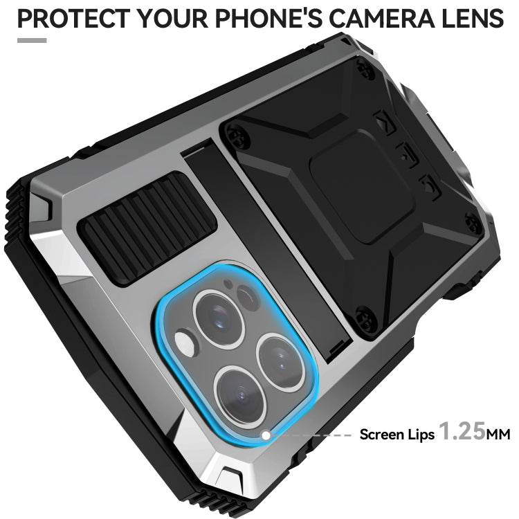 For iPhone 16 Pro R-JUST Life Water-resistant Dustproof Shockproof Phone Case(Silver) - iPhone 16 Pro Cases by R-JUST | Online Shopping South Africa | PMC Jewellery | Buy Now Pay Later Mobicred