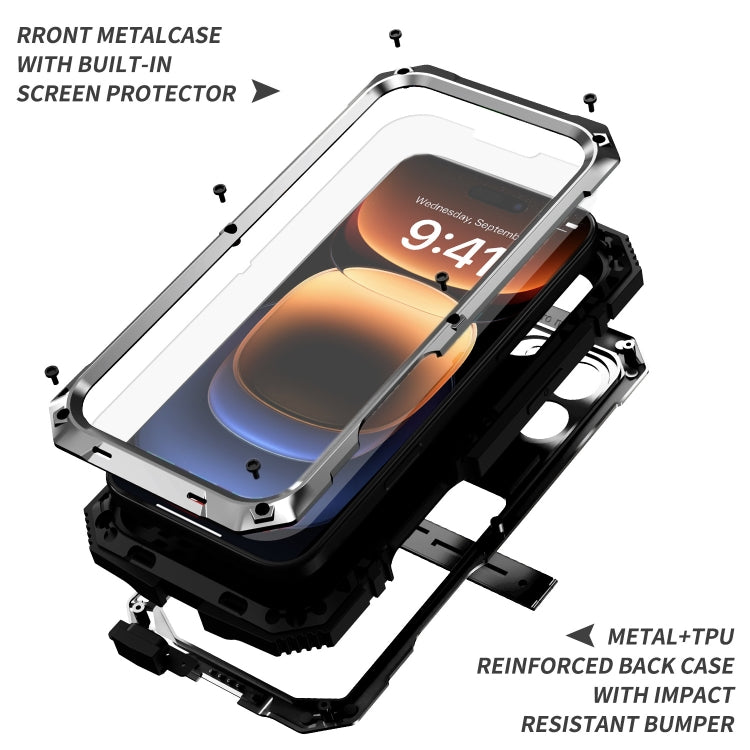 For iPhone 16 Pro R-JUST Life Water-resistant Dustproof Shockproof Phone Case(Silver) - iPhone 16 Pro Cases by R-JUST | Online Shopping South Africa | PMC Jewellery | Buy Now Pay Later Mobicred