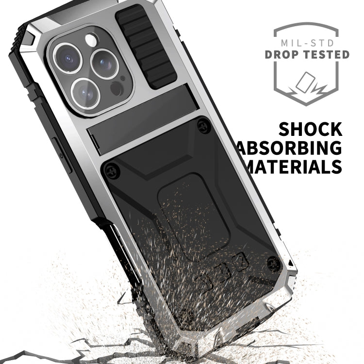 For iPhone 16 Pro R-JUST Life Water-resistant Dustproof Shockproof Phone Case(Silver) - iPhone 16 Pro Cases by R-JUST | Online Shopping South Africa | PMC Jewellery | Buy Now Pay Later Mobicred