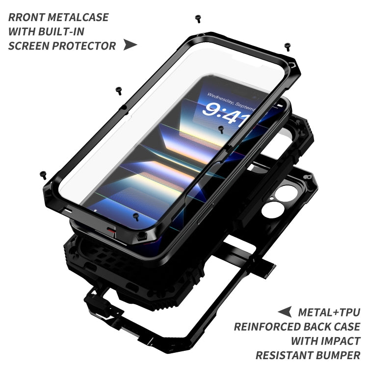 For iPhone 16 R-JUST Life Waterproof Dustproof Shockproof Phone Case(Black) - free shipping - PMC Jewellery - Order now!