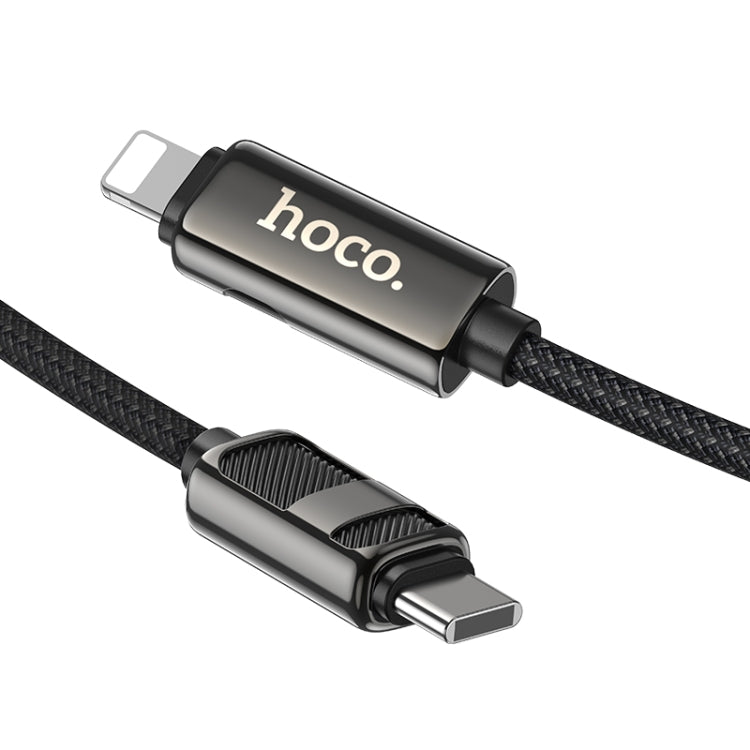 hoco U137 USB-C / Type-C to 8 Pin Line PD Charging Data Cable with Display, Length:1.2m(Black) - 2 in 1 Cable by hoco | Online Shopping South Africa | PMC Jewellery | Buy Now Pay Later Mobicred