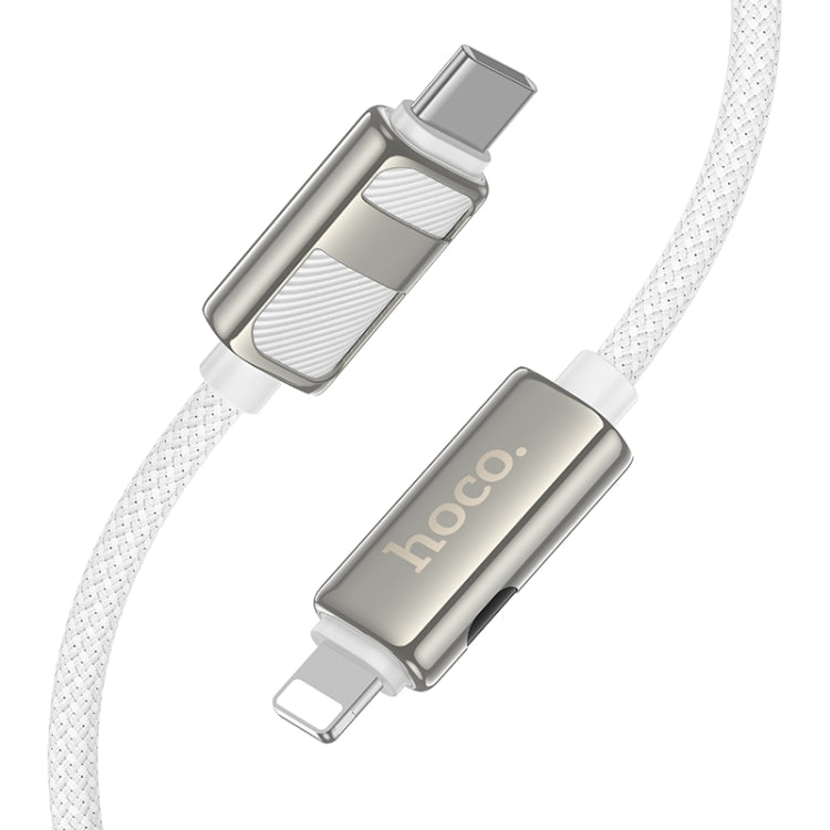 hoco U137 USB-C / Type-C to 8 Pin Line PD Charging Data Cable with Display, Length:1.2m(White) - 2 in 1 Cable by hoco | Online Shopping South Africa | PMC Jewellery | Buy Now Pay Later Mobicred