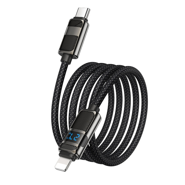 hoco U137 USB-C / Type-C to 8 Pin Line PD Charging Data Cable with Display, Length:1.2m(Black) - 2 in 1 Cable by hoco | Online Shopping South Africa | PMC Jewellery | Buy Now Pay Later Mobicred