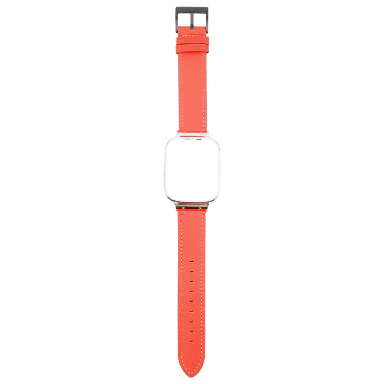 For Redmi Watch 3 Lite Metal Frame Integrated Leather Watch Band(Red) - free shipping - PMc TechLife - Order now!