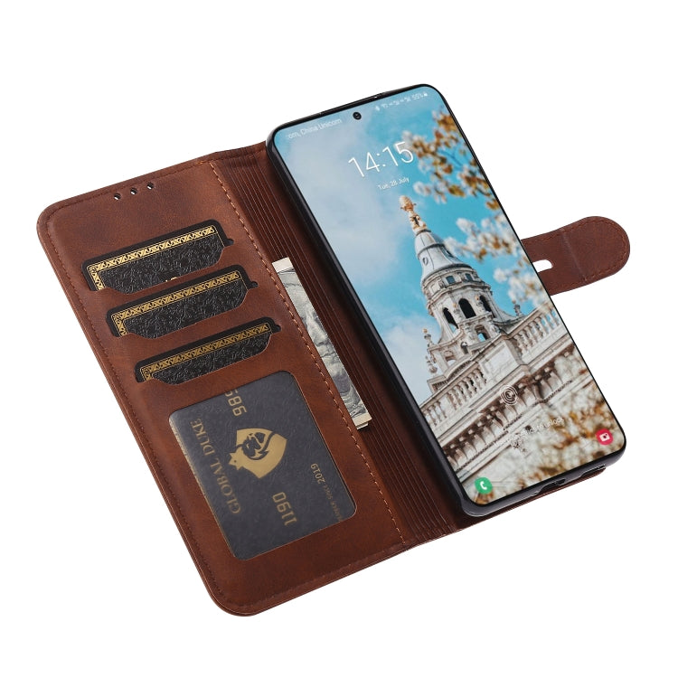 For Samsung Galaxy S25 5G Embossed Happy Cat Pattern Flip Leather Phone Case(Brown) - Galaxy S25 5G Cases by PMC Jewellery | Online Shopping South Africa | PMC Jewellery | Buy Now Pay Later Mobicred