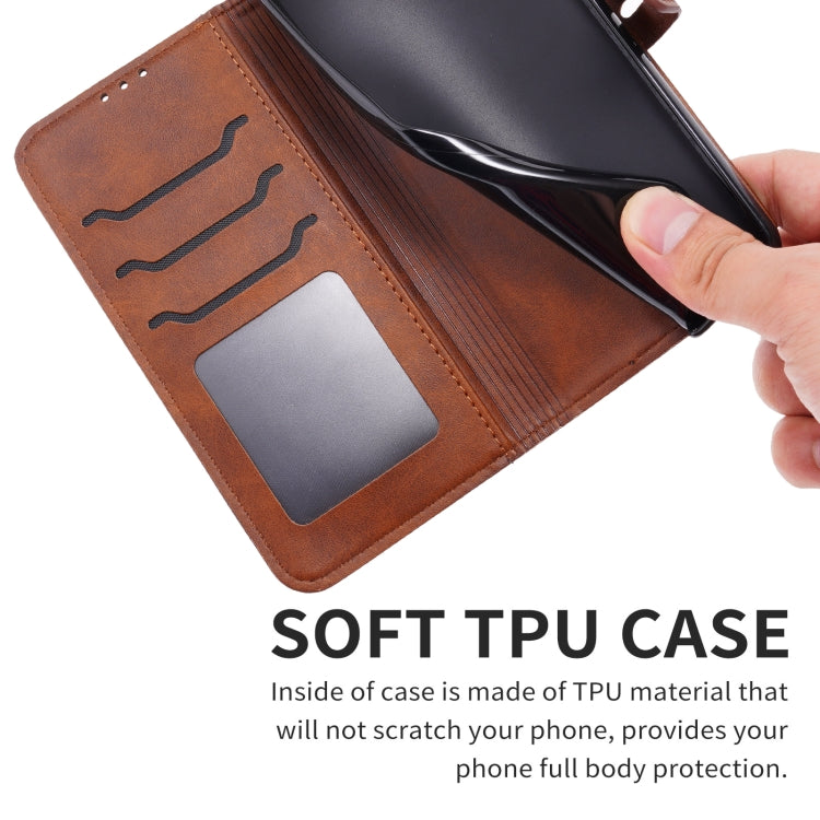 For Samsung Galaxy S25 5G Embossed Happy Cat Pattern Flip Leather Phone Case(Brown) - Galaxy S25 5G Cases by PMC Jewellery | Online Shopping South Africa | PMC Jewellery | Buy Now Pay Later Mobicred