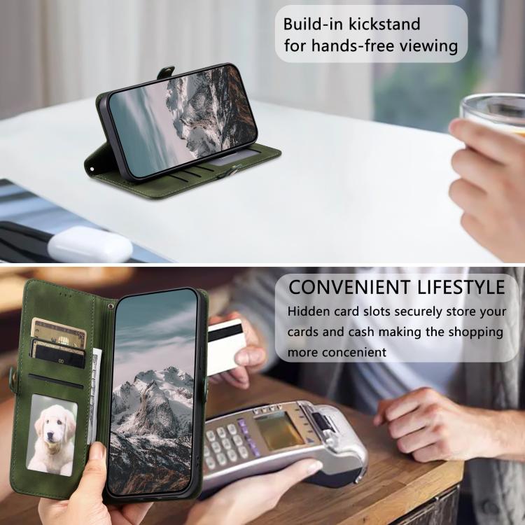 For iPhone 16e Skin Feel Totem Embossed Leather Phone Case(Deep Green) - iPhone 16e Cases by PMC TechLife | Online Shopping South Africa | PMC TechLife | Buy Now Pay Later Mobicred