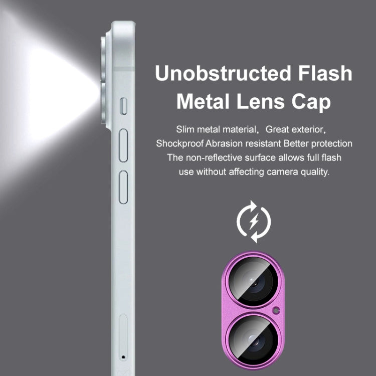 For iPhone 16 / 16 Plus IMAK Metal Armor Premium Camera Protector Film(Rose Red) - free shipping - PMC Jewellery - Order now!