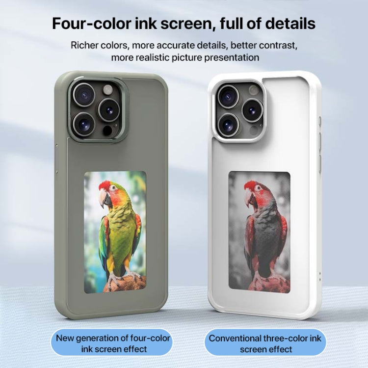 For iPhone 16 Pro Four-Color E-ink Screen NFC DIY Phone Case(Grey) - iPhone 16 Pro Cases by PMC Jewellery | Online Shopping South Africa | PMC Jewellery | Buy Now Pay Later Mobicred