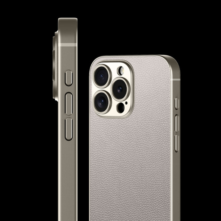 For iPhone 16 Pro Max GKK Metal Paint Skin Feel Leather Full Coverage Phone Case(Mountain Gray) - iPhone 16 Pro Max Cases by GKK | Online Shopping South Africa | PMC Jewellery | Buy Now Pay Later Mobicred