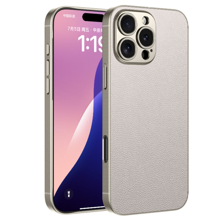 For iPhone 16 Pro GKK Metal Paint Skin Feel Leather Full Coverage Phone Case(Titanium Grey) - iPhone 16 Pro Cases by GKK | Online Shopping South Africa | PMC Jewellery | Buy Now Pay Later Mobicred