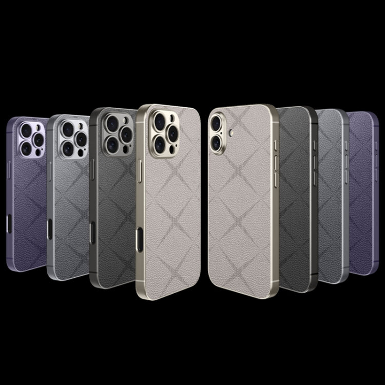 For iPhone 16 GKK Asterism Metal Paint Skin Feel Leather Full Coverage Phone Case(Titanium Grey) - iPhone 16 Cases by GKK | Online Shopping South Africa | PMC Jewellery | Buy Now Pay Later Mobicred