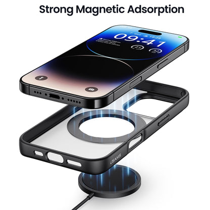 For iPhone 16 Pro Max USAMS GZ Series Rotating Bracket MagSafe Phone Case(Black) - iPhone 16 Pro Max Cases by USAMS | Online Shopping South Africa | PMC Jewellery | Buy Now Pay Later Mobicred