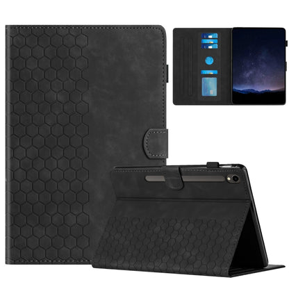 For Samsung Galaxy Tab S9 / S9 FE Honeycomb Embossed Leather Smart Tablet Case(Black) - Galaxy Tab S9 Cases by PMC Jewellery | Online Shopping South Africa | PMC Jewellery | Buy Now Pay Later Mobicred