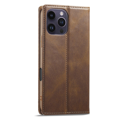 For iPhone 16 Pro Max LC.IMEEKE RFID Anti-theft Leather Phone Case(Brown) - iPhone 16 Pro Max Cases by LC.IMEEKE | Online Shopping South Africa | PMC Jewellery | Buy Now Pay Later Mobicred