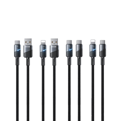 WK WDC-37 Intelligent Power-off 1m PD35W Type-C to 8 Pin Fast Charging Data Cable(Black) - 2 in 1 Cable by WK | Online Shopping South Africa | PMC Jewellery | Buy Now Pay Later Mobicred