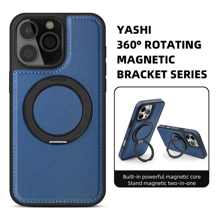 For iPhone 16 Plus Yashi 360 Degree Rotating MagSafe Holder Phone Case(Blue) - free shipping - PMC Jewellery - Order now!