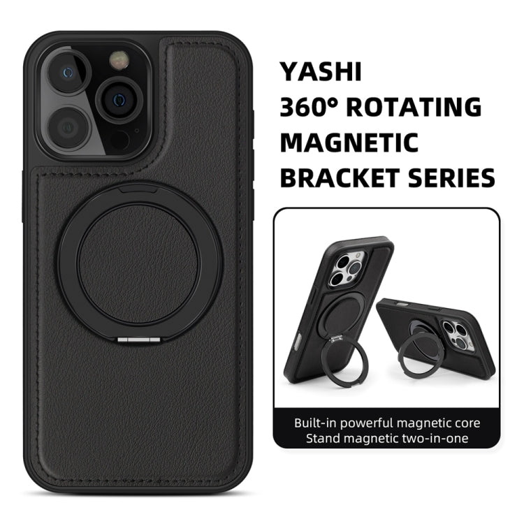 For iPhone 16 Plus Yashi 360 Degree Rotating MagSafe Holder Phone Case(Black) - free shipping - PMC Jewellery - Order now!