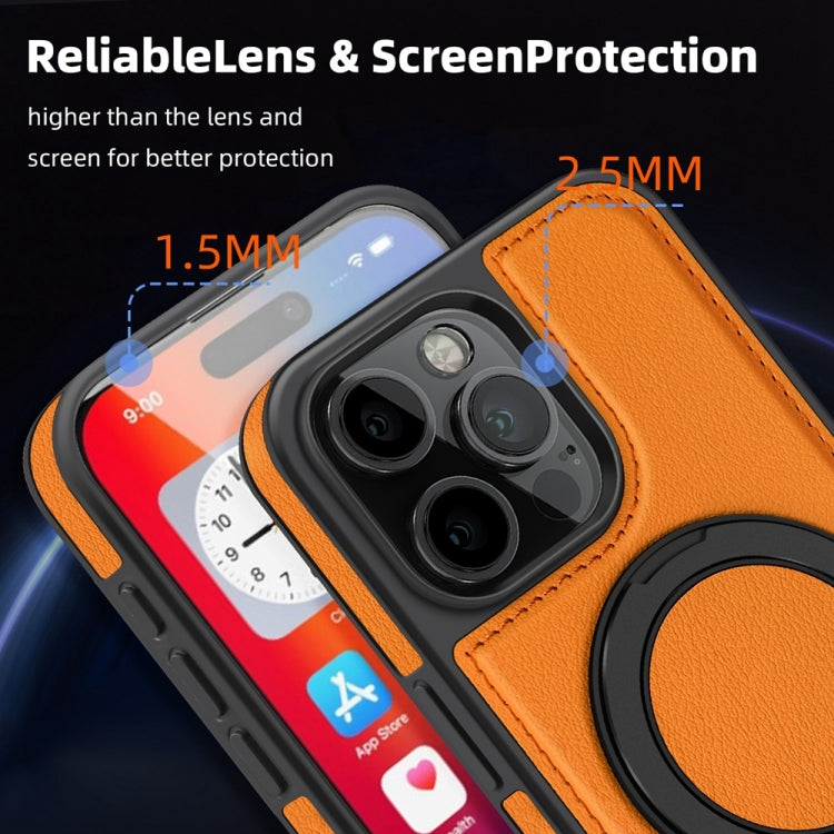 For iPhone 16 Plus Yashi 360 Degree Rotating MagSafe Holder Phone Case(Orange) - iPhone 16 Plus Cases by PMC Jewellery | Online Shopping South Africa | PMC Jewellery | Buy Now Pay Later Mobicred