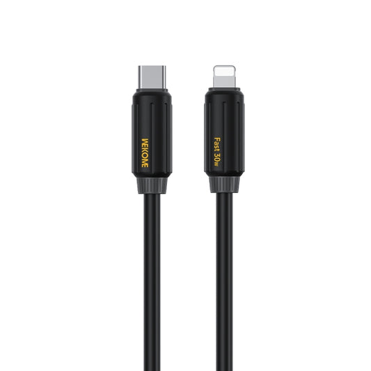 WK WDC-29 Elastic Genuine Silicone 1m PD30W Type-C to 8 Pin Fast Charging Data Cable(Black) - 2 in 1 Cable by WK | Online Shopping South Africa | PMC Jewellery | Buy Now Pay Later Mobicred